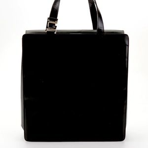Authentic Gucci Two Handle Vertical Bag in Black Leather one day sale only $60